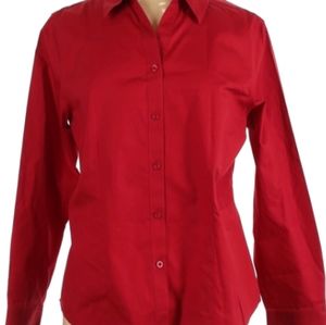 Chico's Design Red Blouse Top Shirt No-iron Women's
